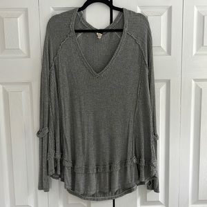 Free People Long Sleeve Flowing Casual Distressed Frayed Sweater